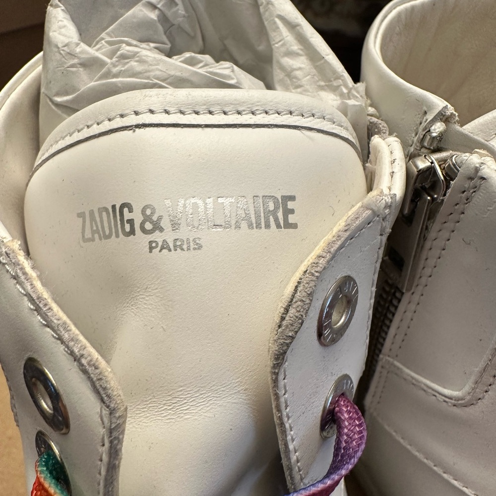 ❤️ Zadig & Voltaire High Flash Pride Sneakers with Colorful Accents - Picture 11 of 14